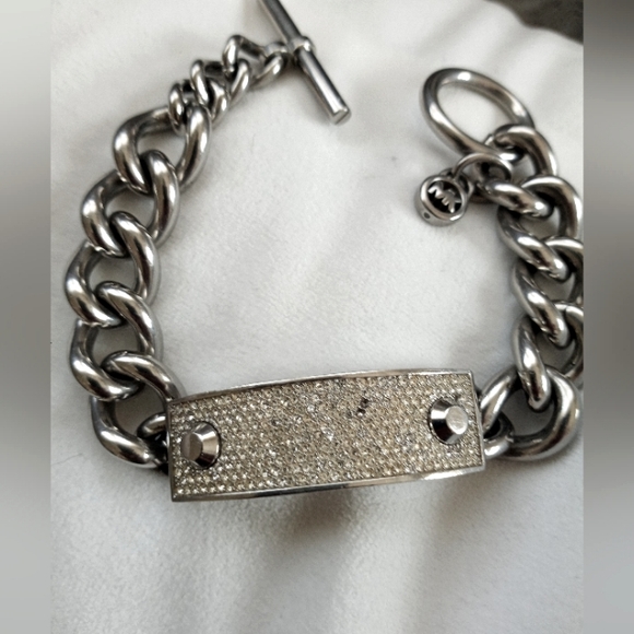 Michael Kors Chain Bracelet with Pave Plate-Used - Picture 2 of 7
